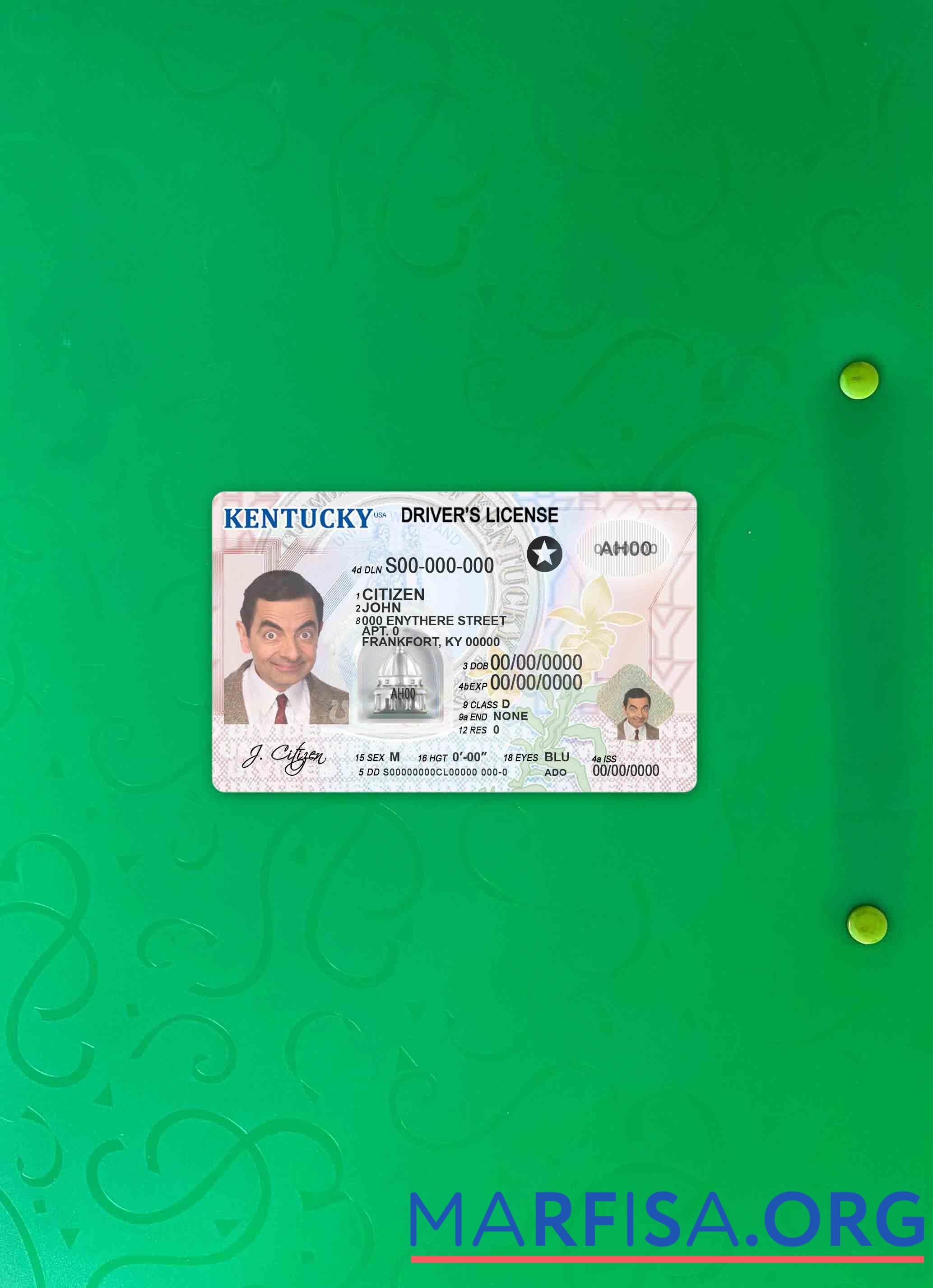 Printable USA Kentucky DL photolook sample